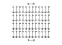 Juego de Labrettes de Acero con Bola de Cristal de 3 mm |  ITC