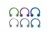 Herradura de titanio de colores con bolas |  ITC