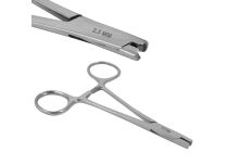 Pinza dérmica de acero inoxidable de 2,5 mm, 11 cm de longitud