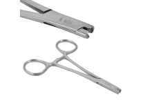 Pinzas de acero inoxidable para aplicación dérmica de 4 mm, 11 cm de longitud