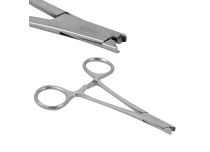 Pinzas de acero inoxidable para aplicación dérmica de 5 mm, 11 cm de longitud