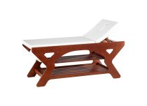 Camilla de masaje, estructura de haya, asiento blanco 190x70x78 cm